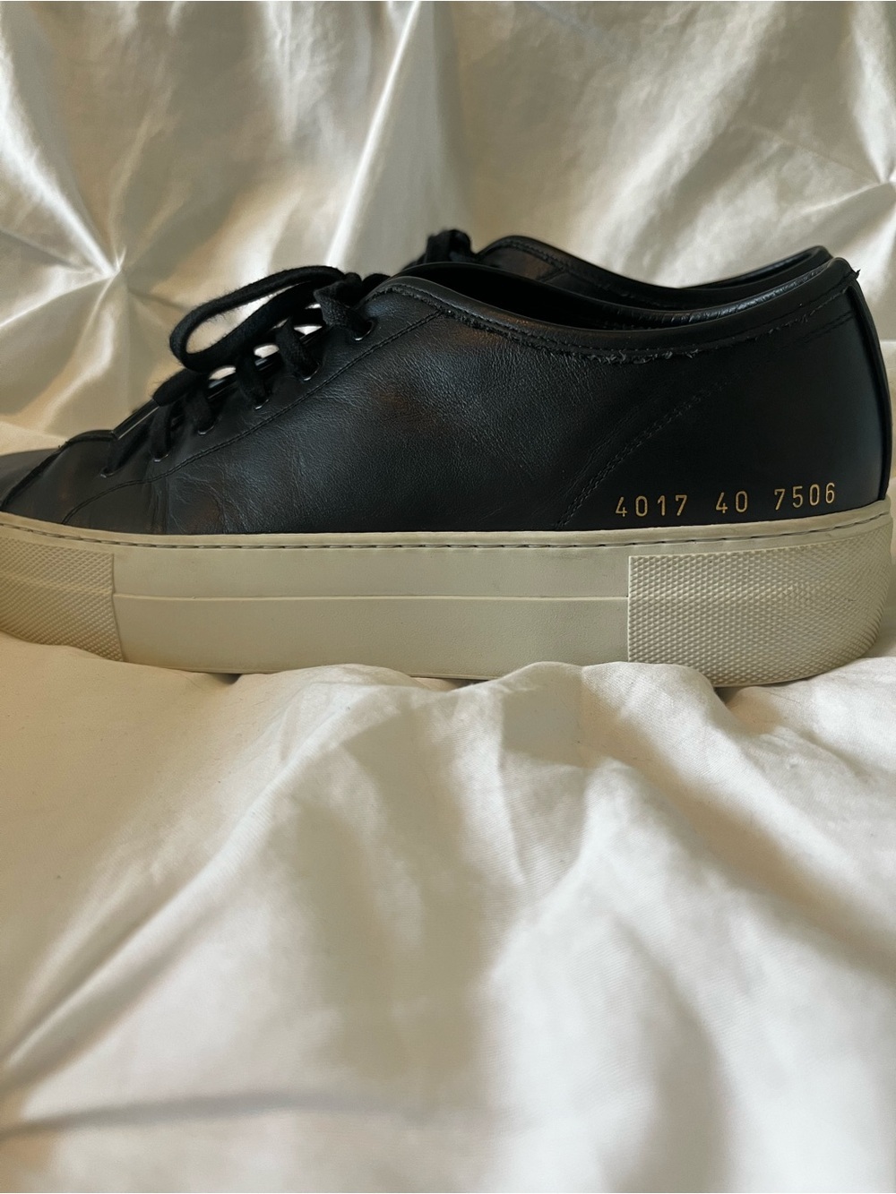 Common Projects Tournament Low Black Leather Sneakers | Box & Dust Bag | Size 40 - Picture 6 of 13